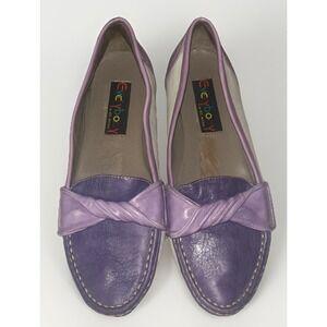 Everybody by BZ Moda Women's White Purple Strap Loafer Flat Driving Shoes Sz 8